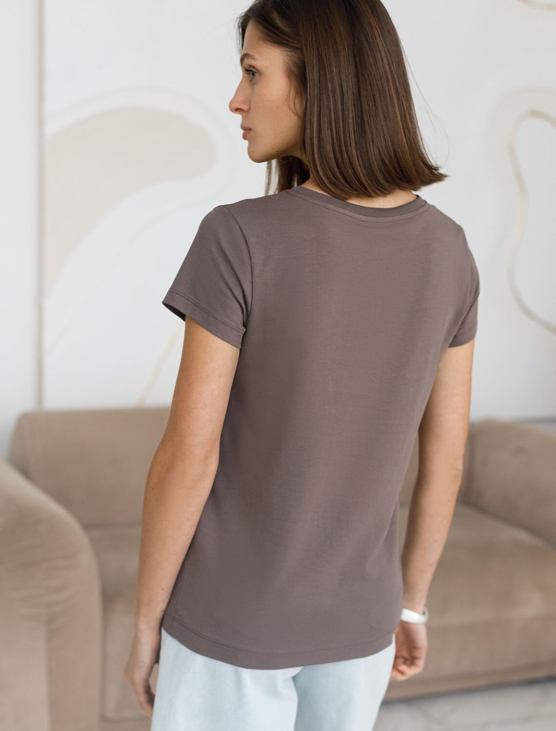 VILATTE Футболка 580942 D49.155 кофе