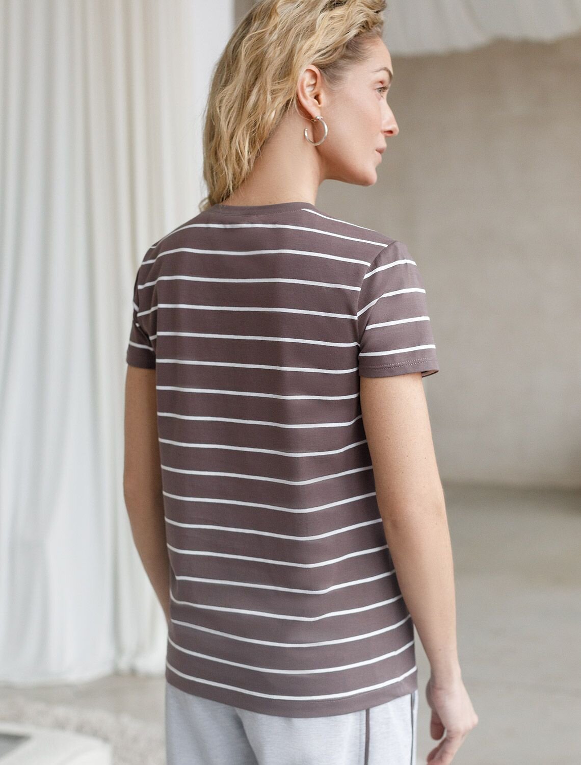 VILATTE Футболка 580943 D49.155 кофе-белый