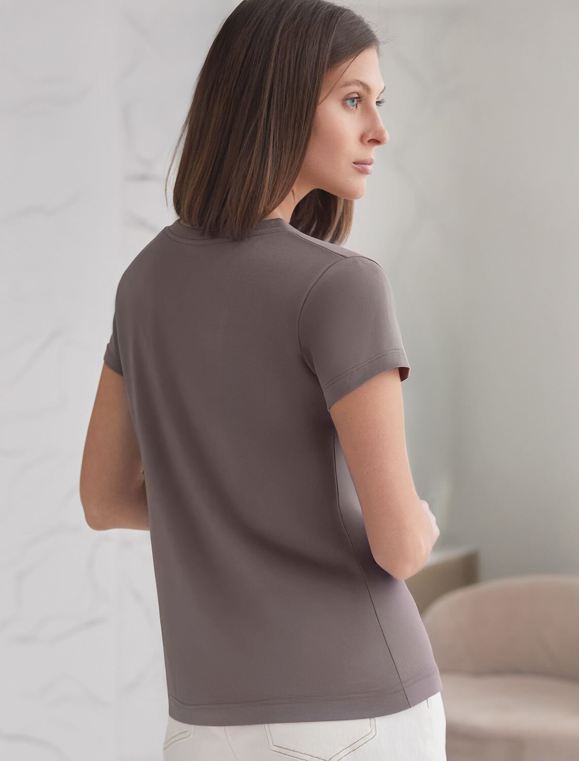 VILATTE Футболка 580948 D49.156 кофе