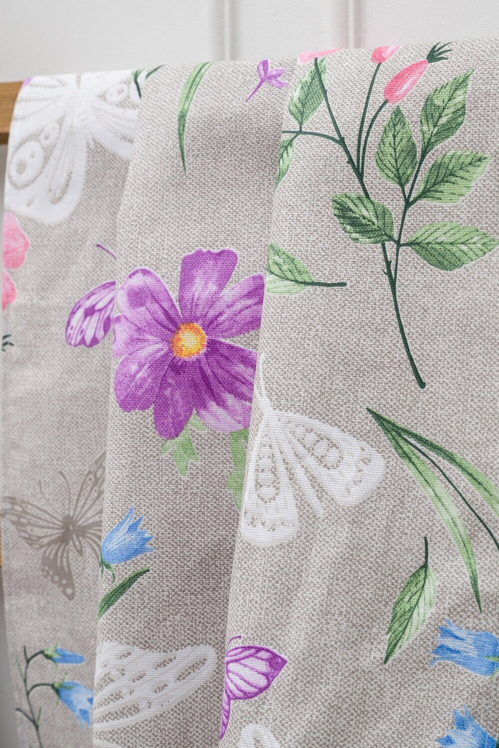 Натали Полотенце 581093 Набор полотенец Бабочки и цветы серый