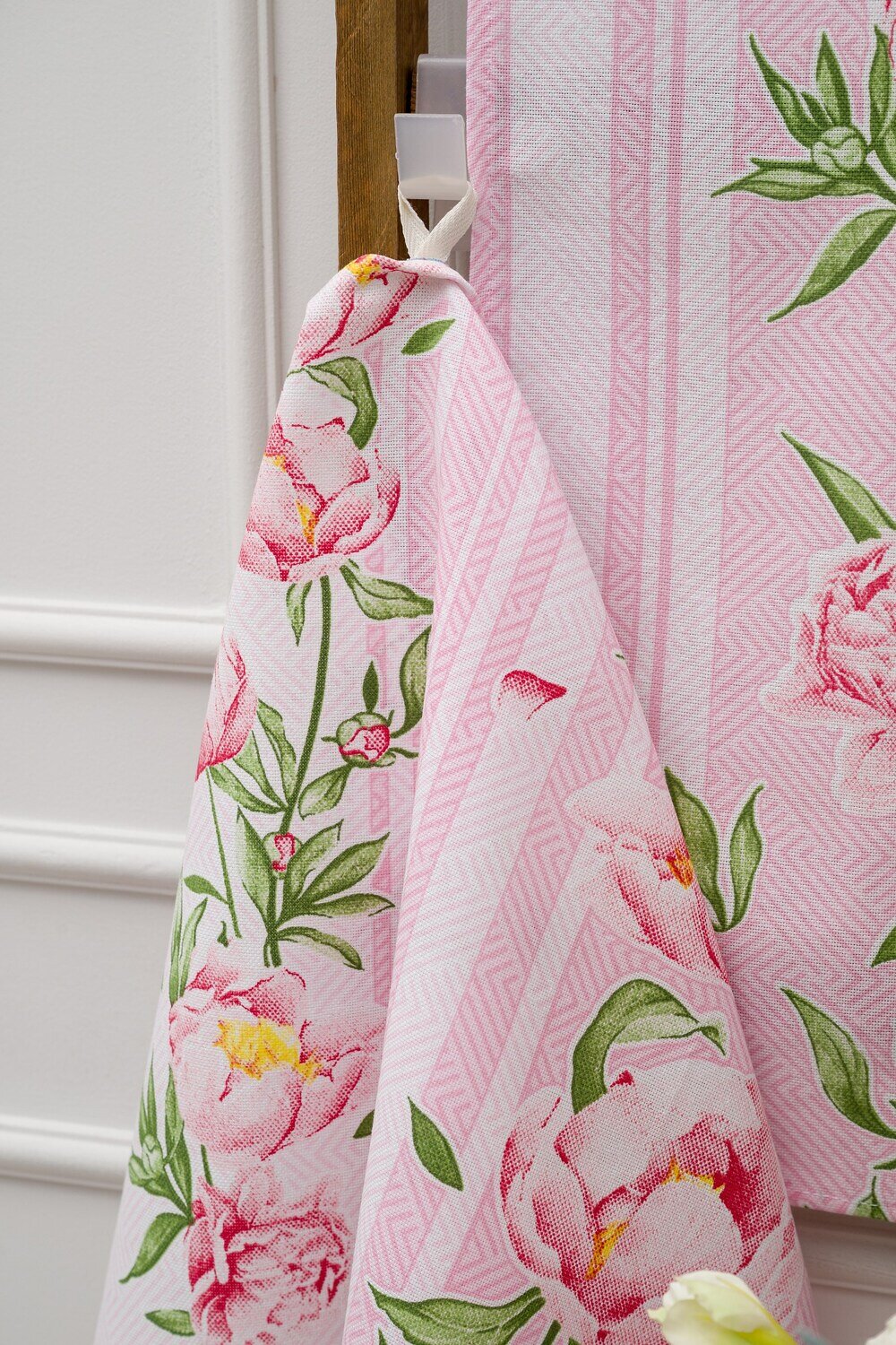 Натали Полотенце 581094 Набор кухонных полотенец Пионы розовый