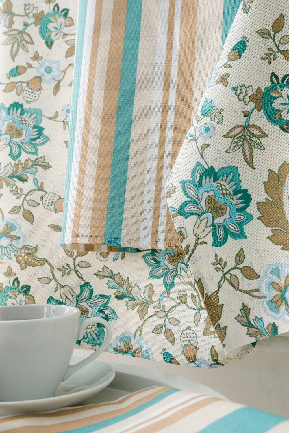 Натали Полотенце 581105 Полотенца кухонные Китайские цветы белый/зеленый