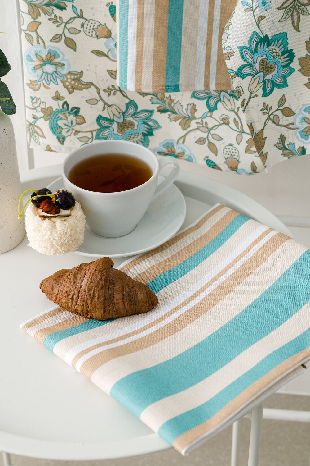 Натали Полотенце 581105 Полотенца кухонные Китайские цветы белый/зеленый