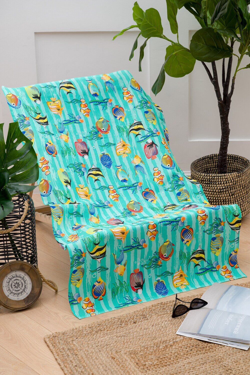 Натали Полотенце 581113 Полотенце банное Рыбки голубой