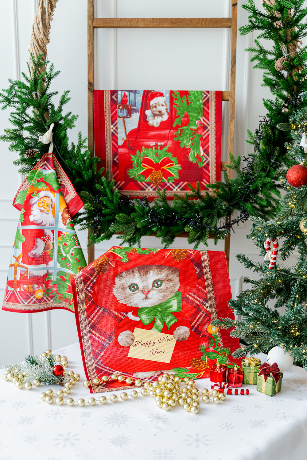 Натали Полотенце 581116 Полотенце кухонное Новогодние открытки в ассортименте