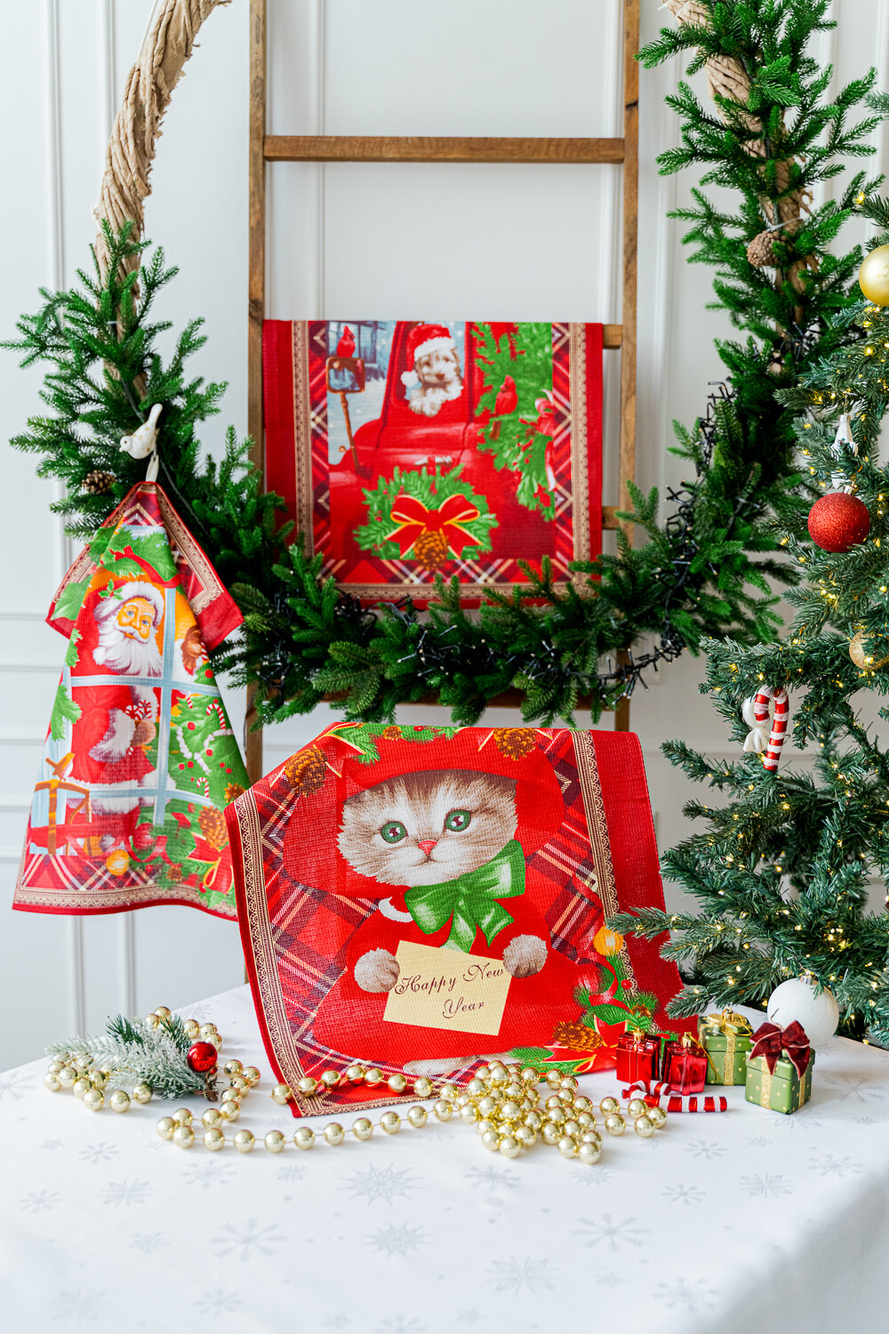 Натали Полотенце 581116 Полотенце кухонное Новогодние открытки в ассортименте