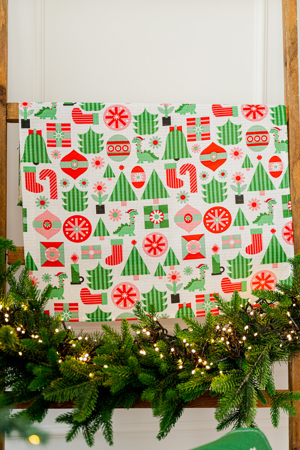 Натали Полотенце 581117 Набор кухонных полотенец Новогодняя мозайка зеленый