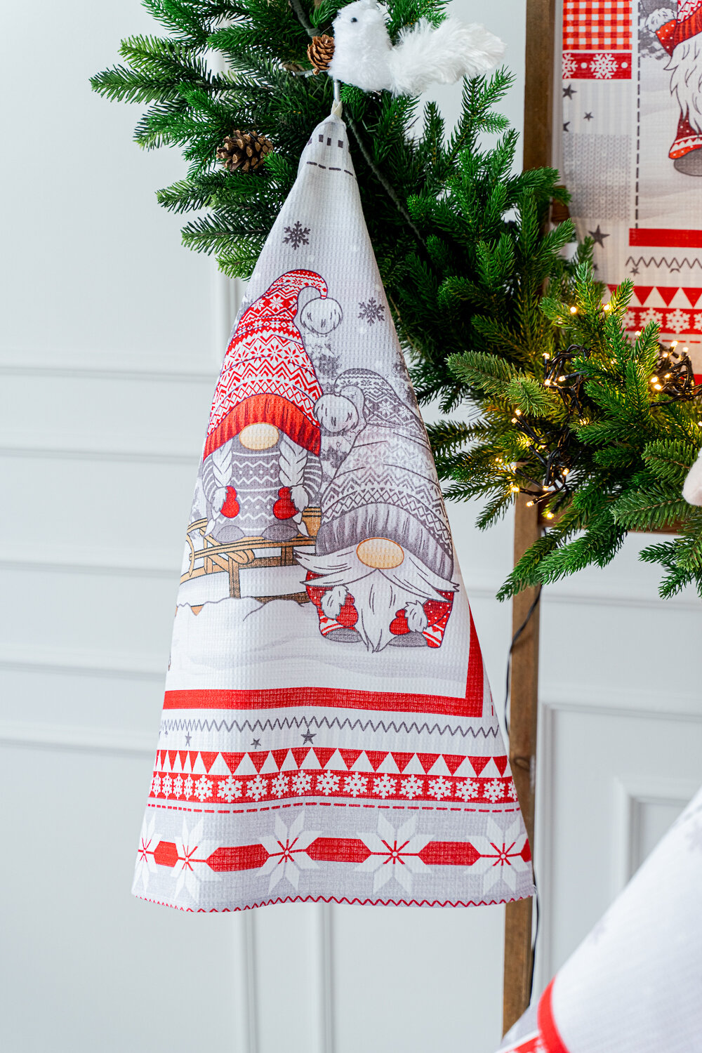 Натали Полотенце 581119 Полотенце Гномики серый+красный