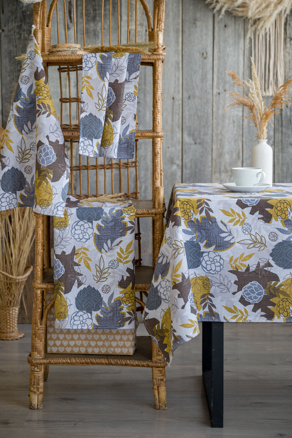 Натали Скатерть 581141 Скатерть Кантри серый+бежевый