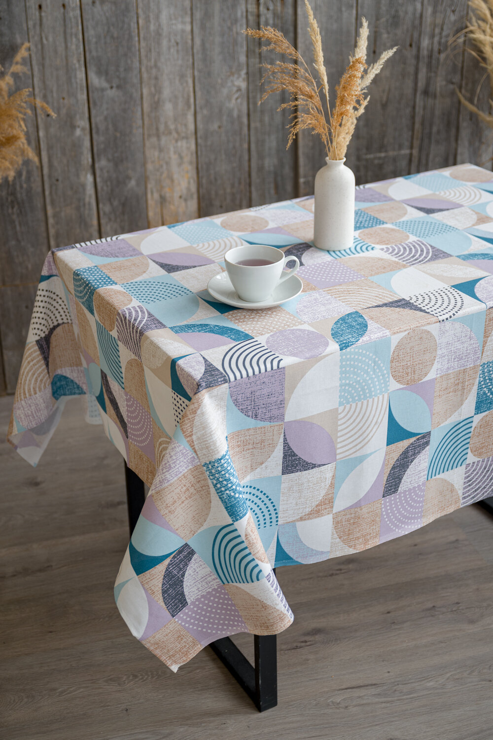 Натали Скатерть 581144 Скатерть Марципан голубой+серый