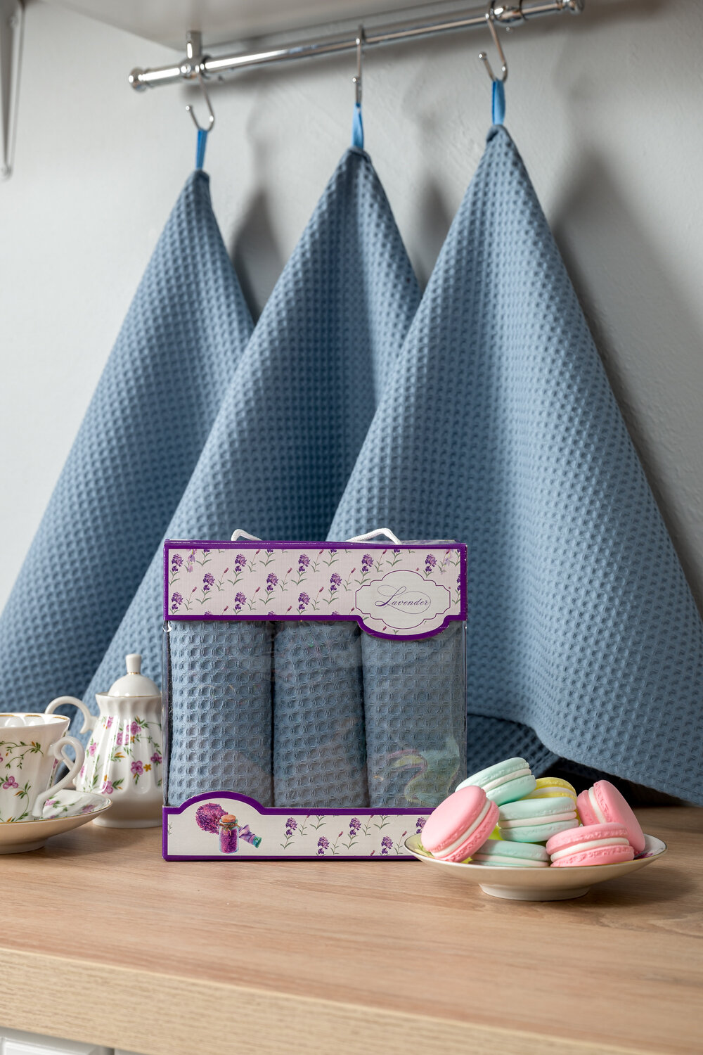 Натали Полотенце 581148 Набор полотенец Элегант в подарочной упаковке серо-голубой