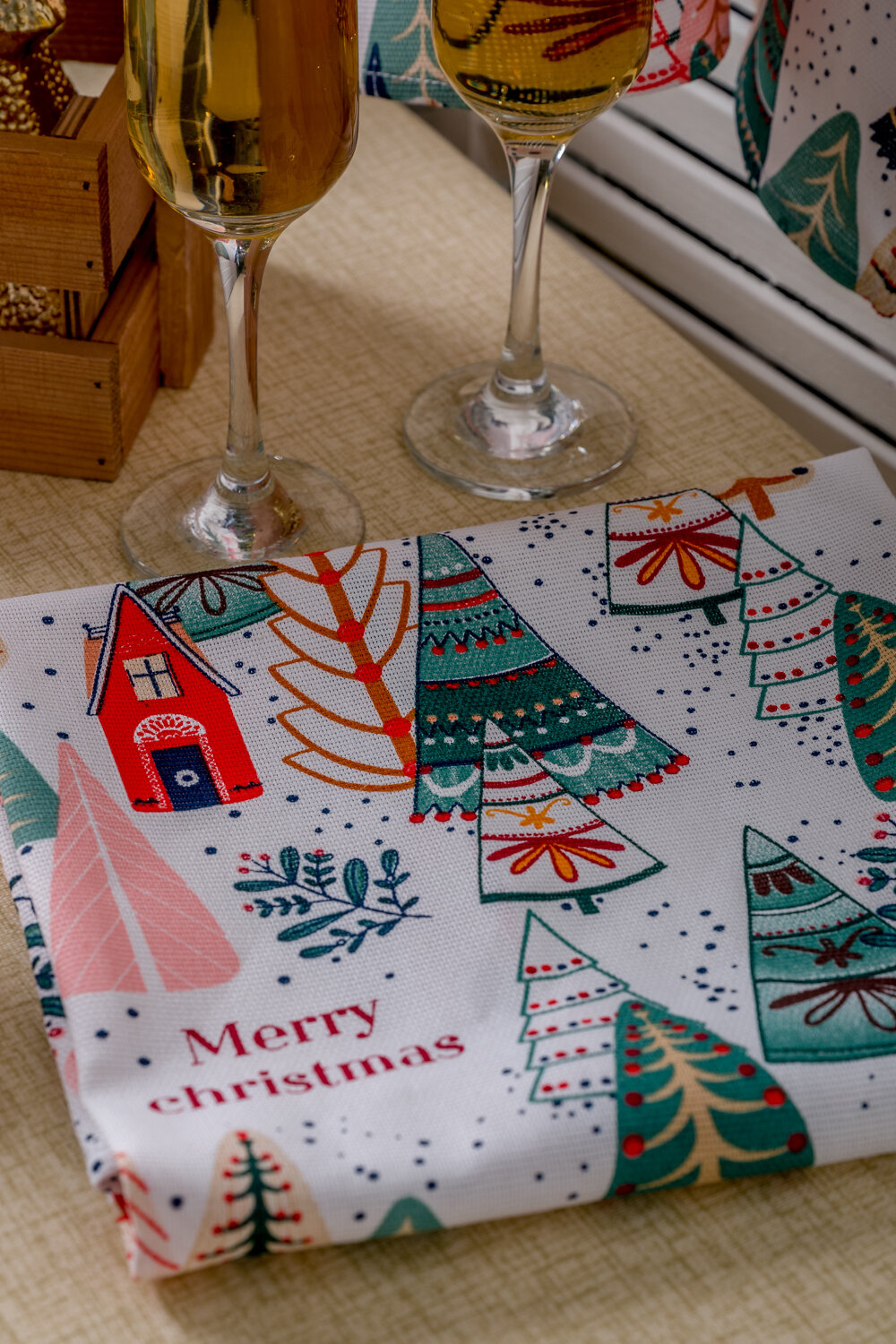 Натали Полотенце 581153 Набор кухонных полотенец Merry Christmas белый