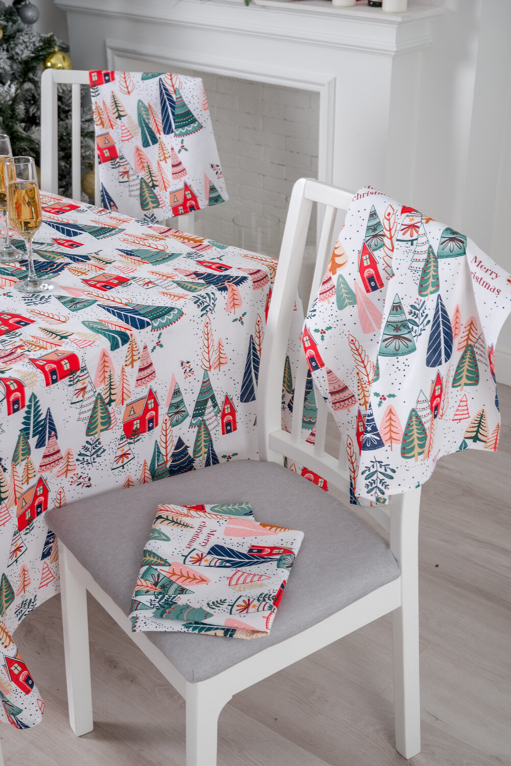 Натали Полотенце 581153 Набор кухонных полотенец Merry Christmas белый