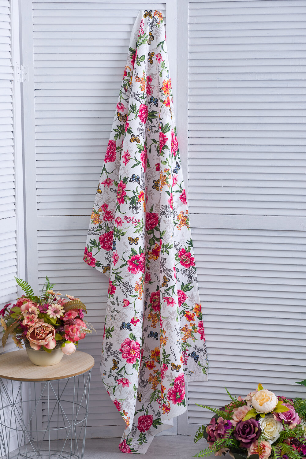 Натали Полотенце 581167 Полотенце банное Флоренция белый/цветы