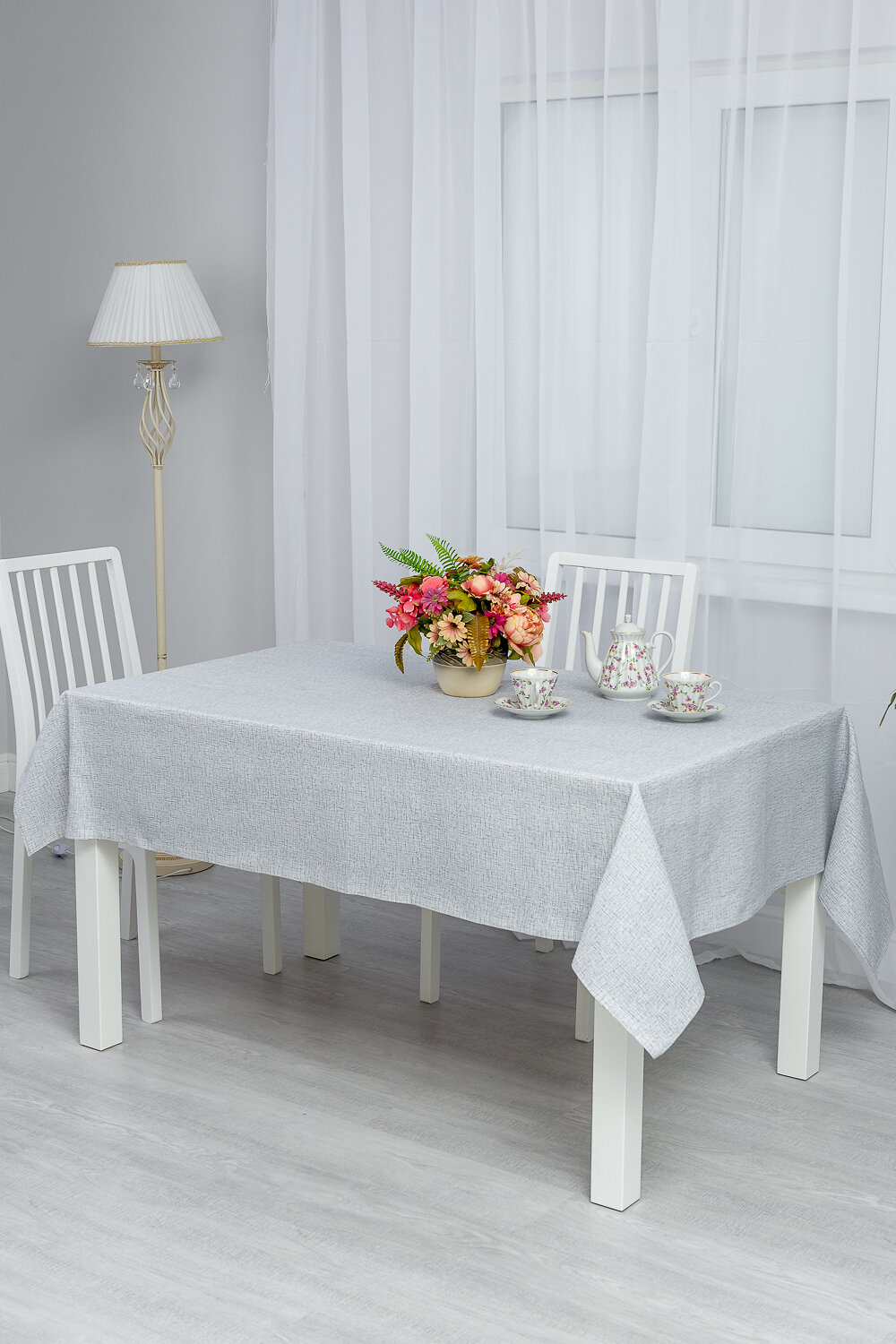 Натали Скатерть 581178 Скатерть Льняное полотно серый