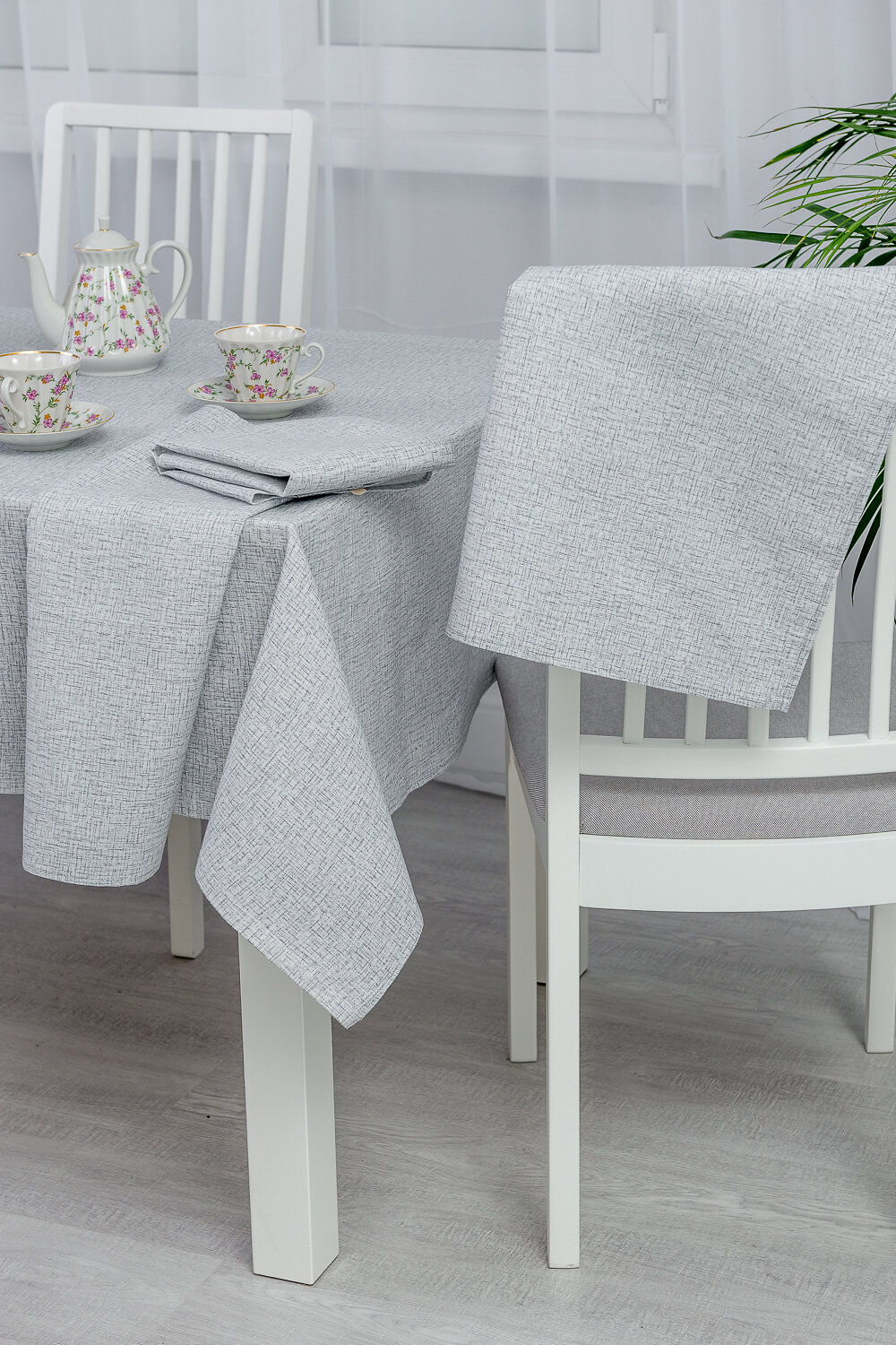Натали Скатерть 581178 Скатерть Льняное полотно серый