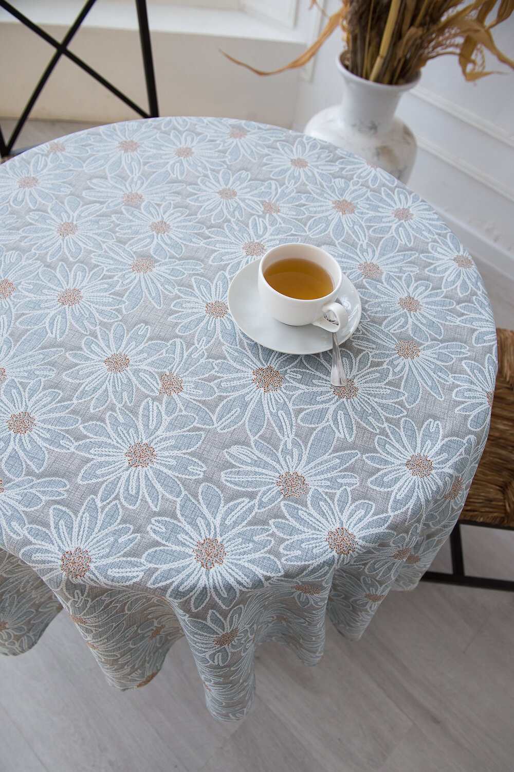 Натали Скатерть 581180 Скатерть София круглая серый