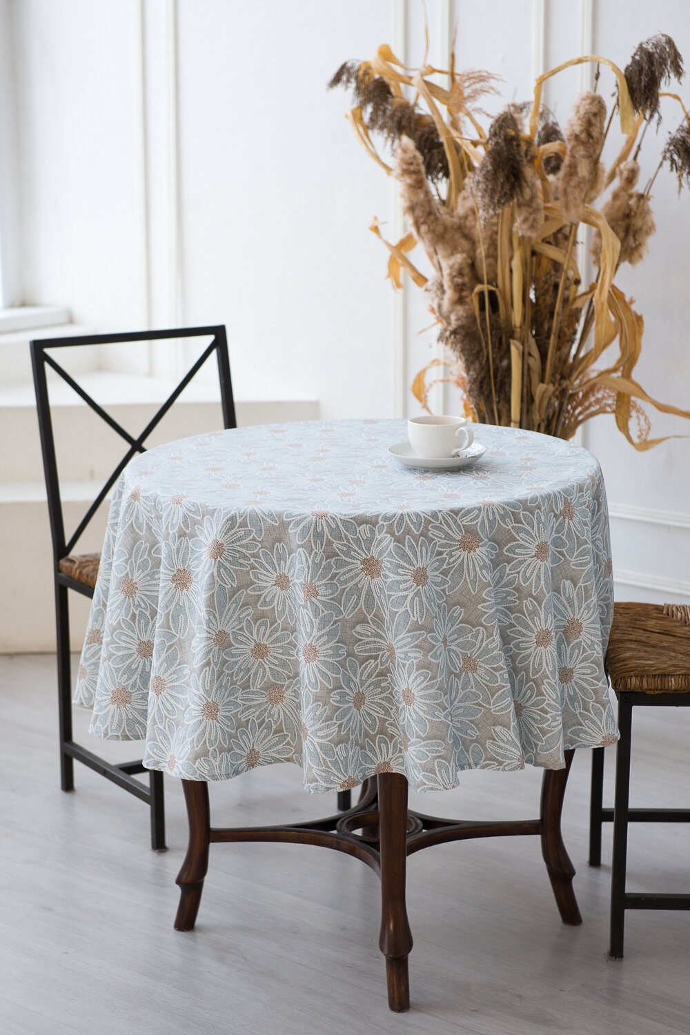 Натали Скатерть 581180 Скатерть София круглая серый