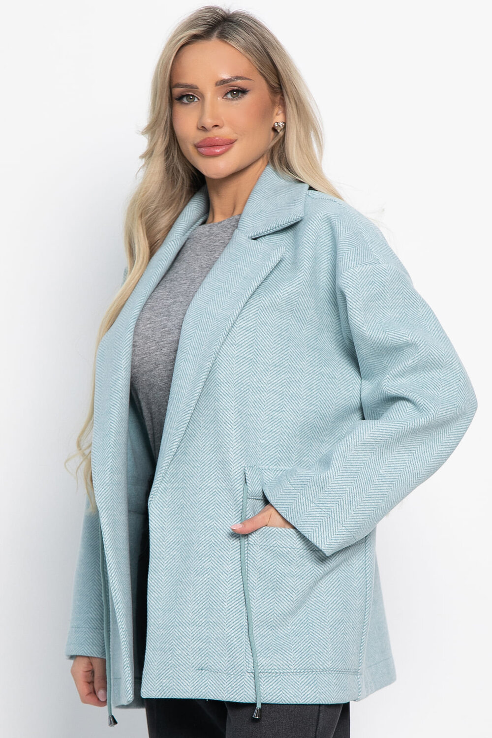 LT Collection Пальто 581274 Б15087-7М голубой