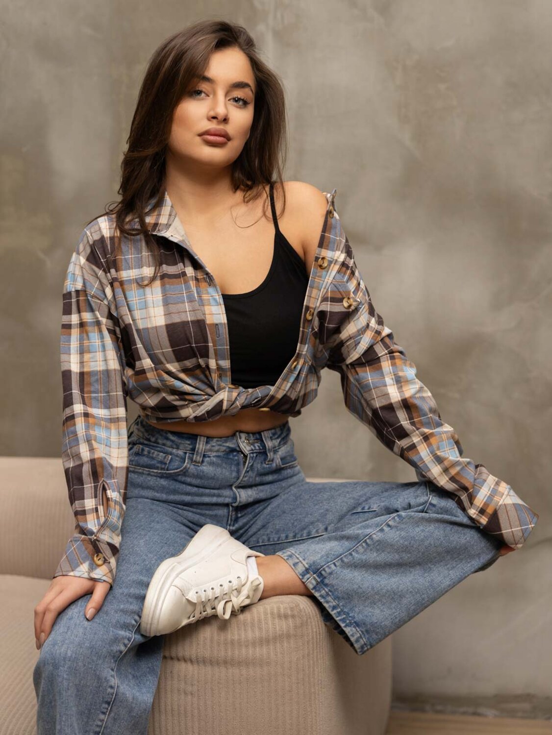 Текс-плюс Рубашка 581535 00-00246633 Голубой, коричневый