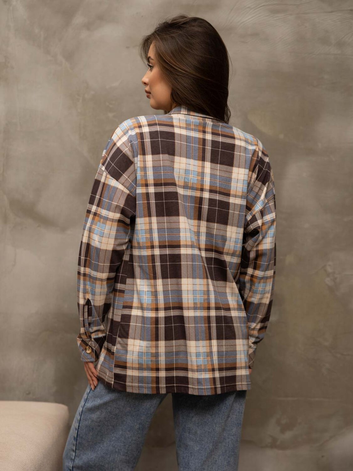 Текс-плюс Рубашка 581535 00-00246633 Голубой, коричневый