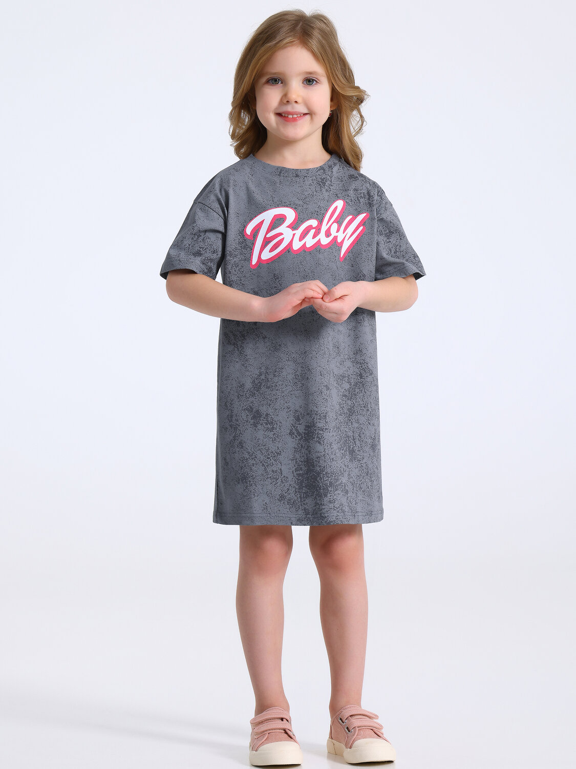 Апрель Платье 581656 1ДПК5079001н варенка светло-серый / Бэби