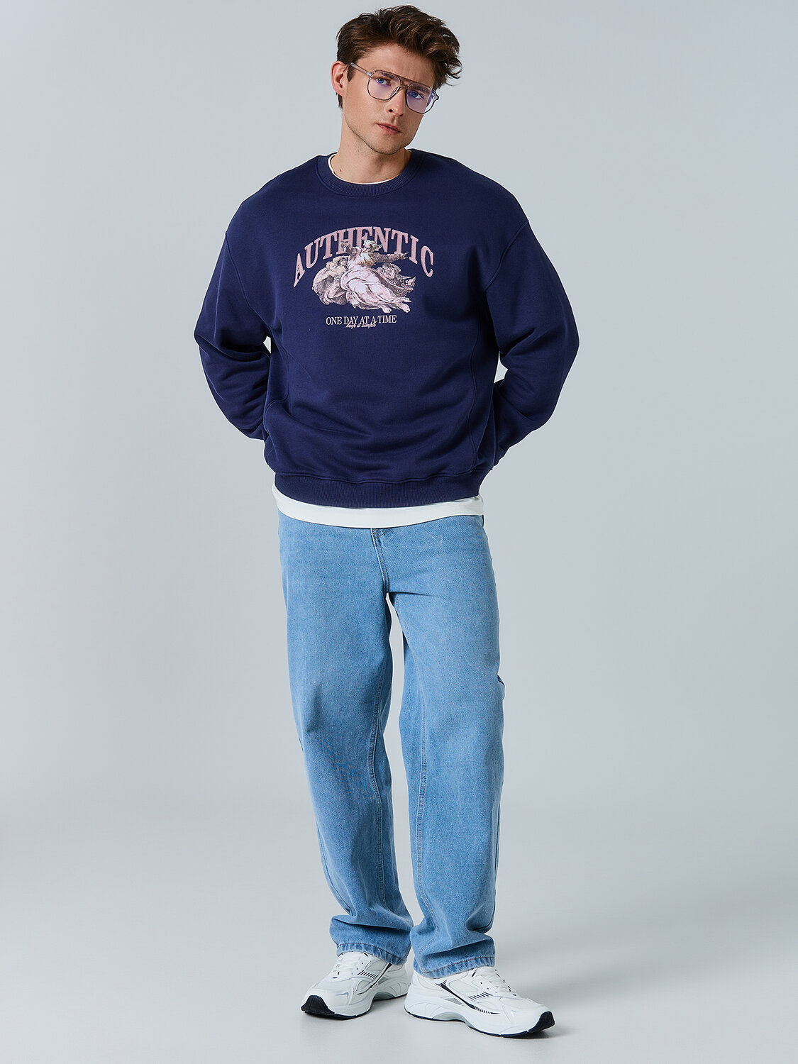 MARK FORMELLE Свитшот 581712 121893 полуночно -синий +печать