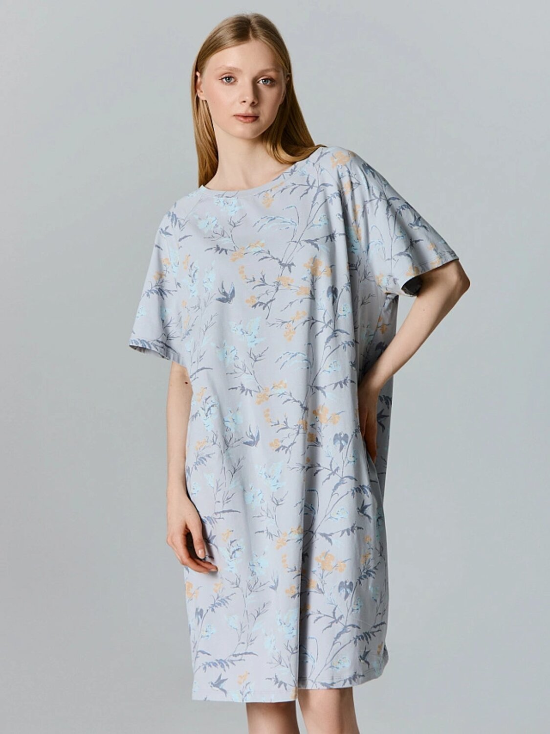 MARK FORMELLE Сорочка 581717 572385 цветочки на сером