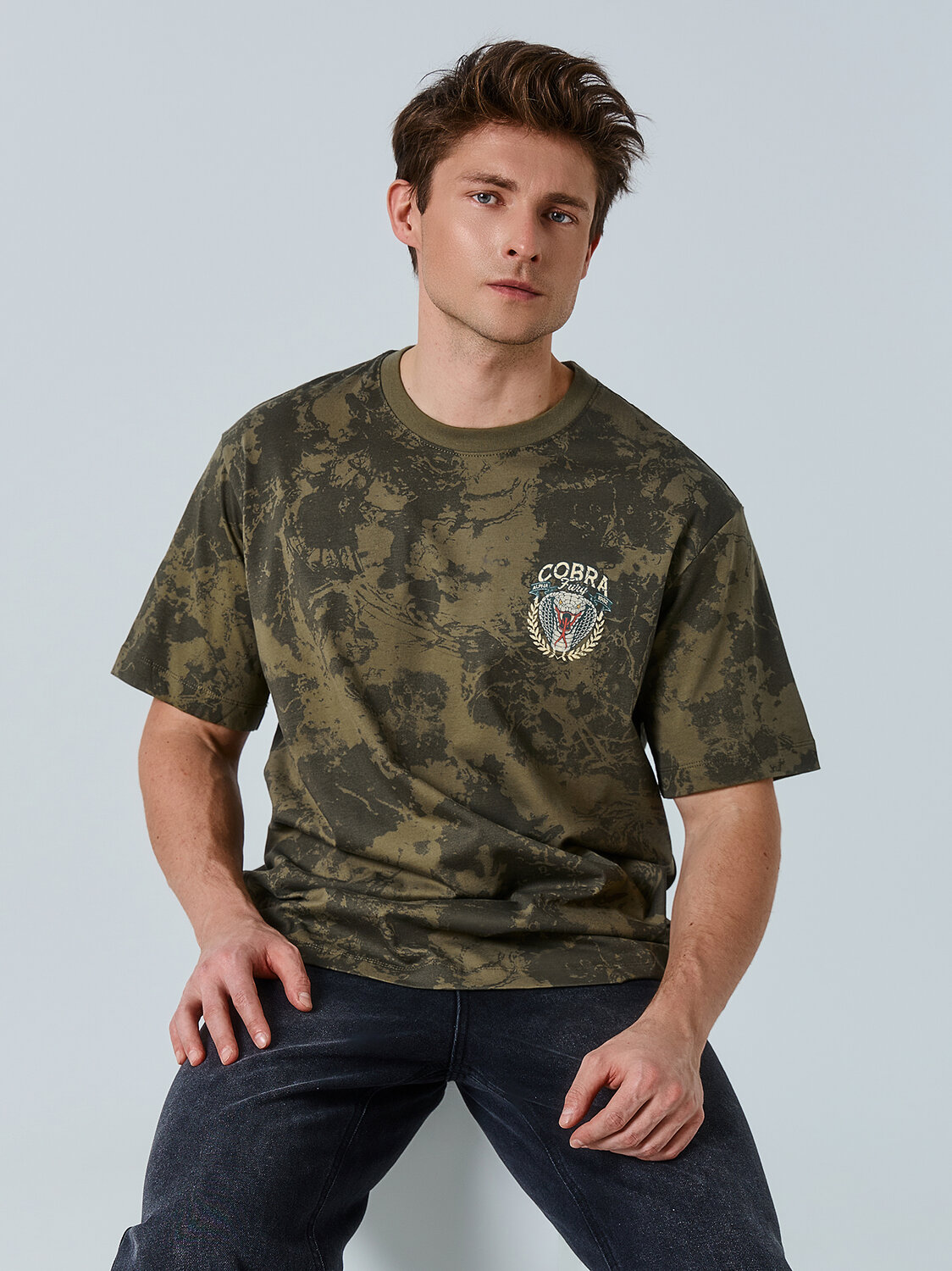 MARK FORMELLE Футболка 581729 111858 милитари варка на зеленом