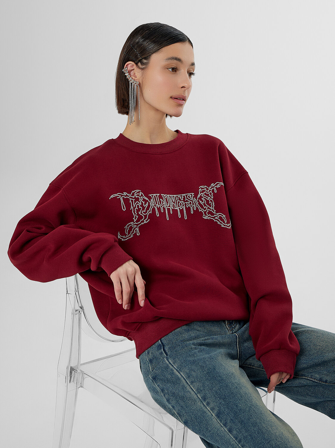 MARK FORMELLE Свитшот 581739 122559 бордо +печать
