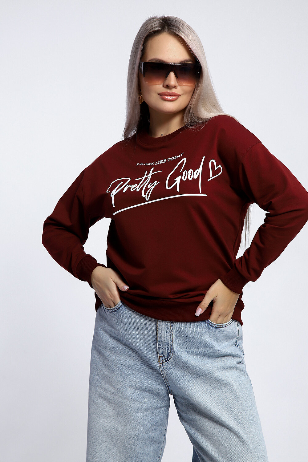 Натали Толстовка 581911 80048 бордовый