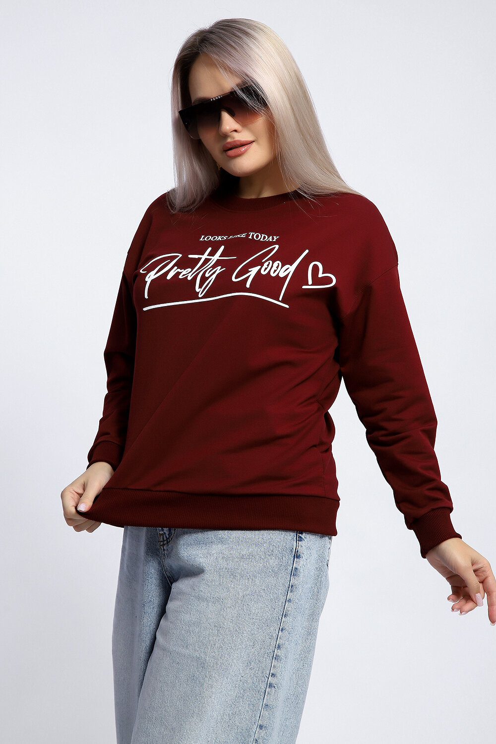 Натали Толстовка 581911 80048 бордовый