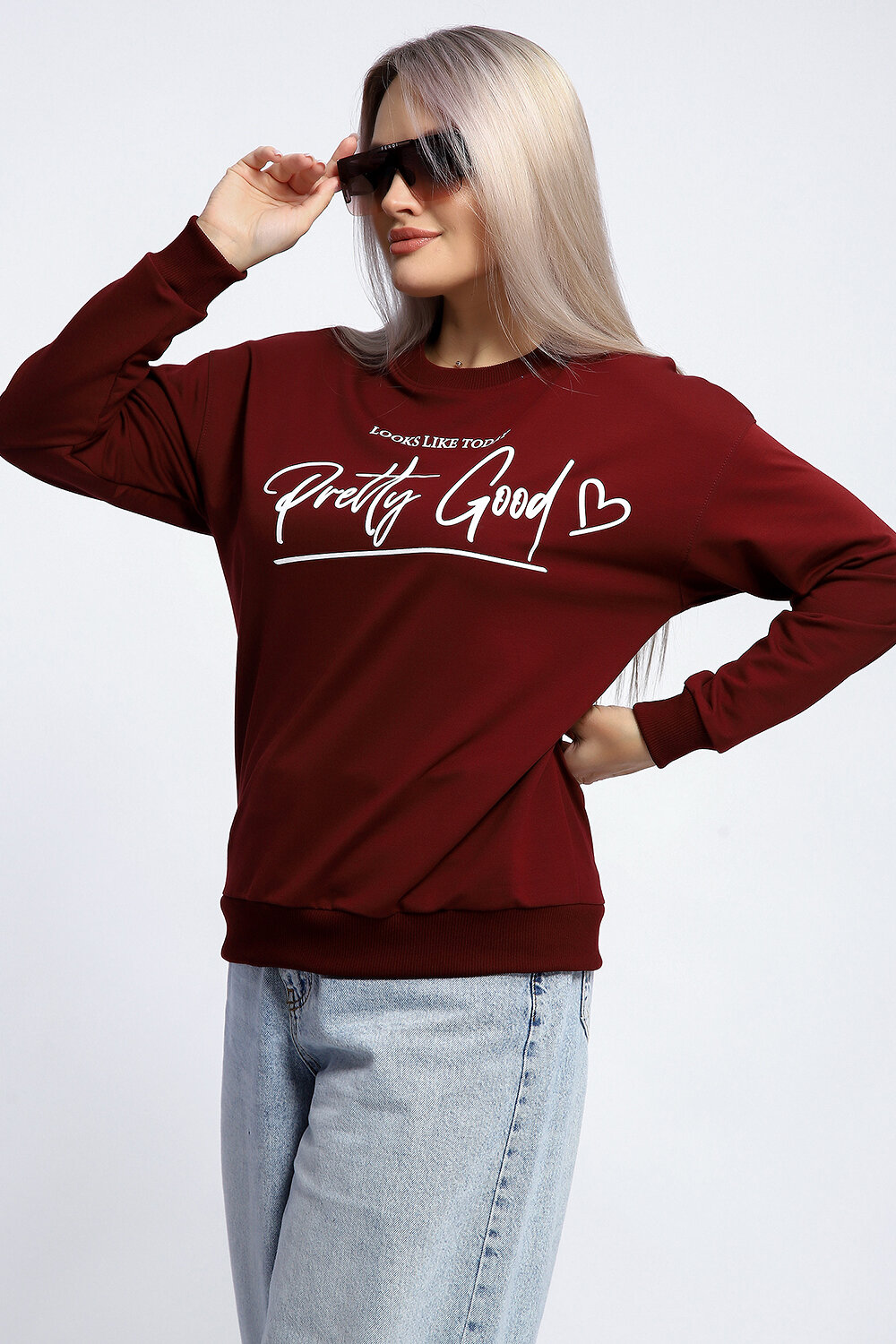 Натали Толстовка 581911 80048 бордовый