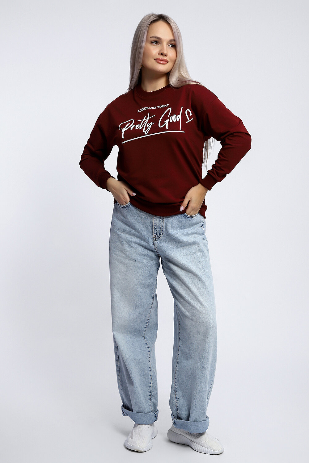 Натали Толстовка 581911 80048 бордовый