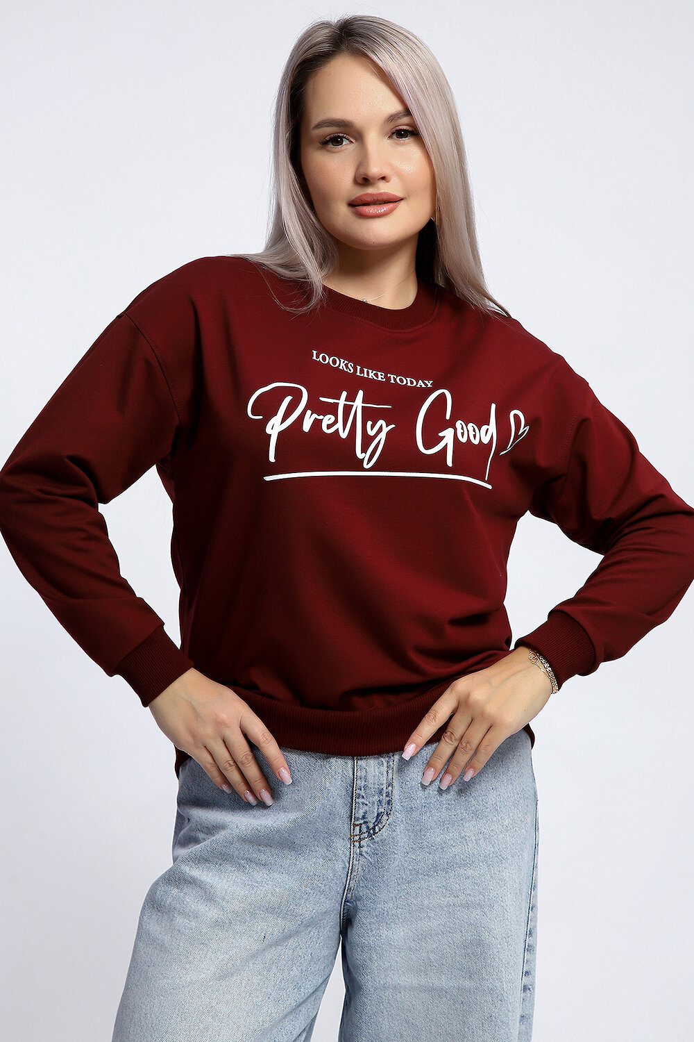 Натали Толстовка 581911 80048 бордовый