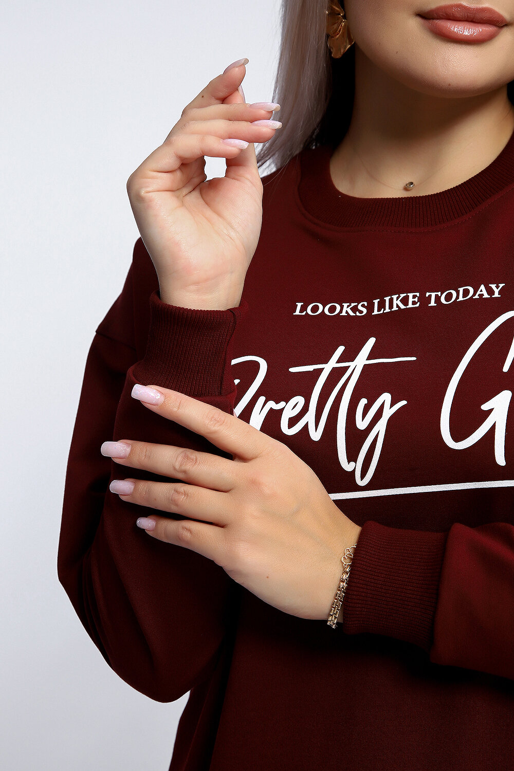 Натали Толстовка 581911 80048 бордовый