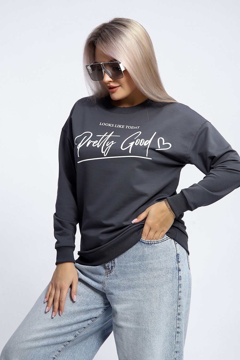 Натали Толстовка 581914 80048 темно-серый