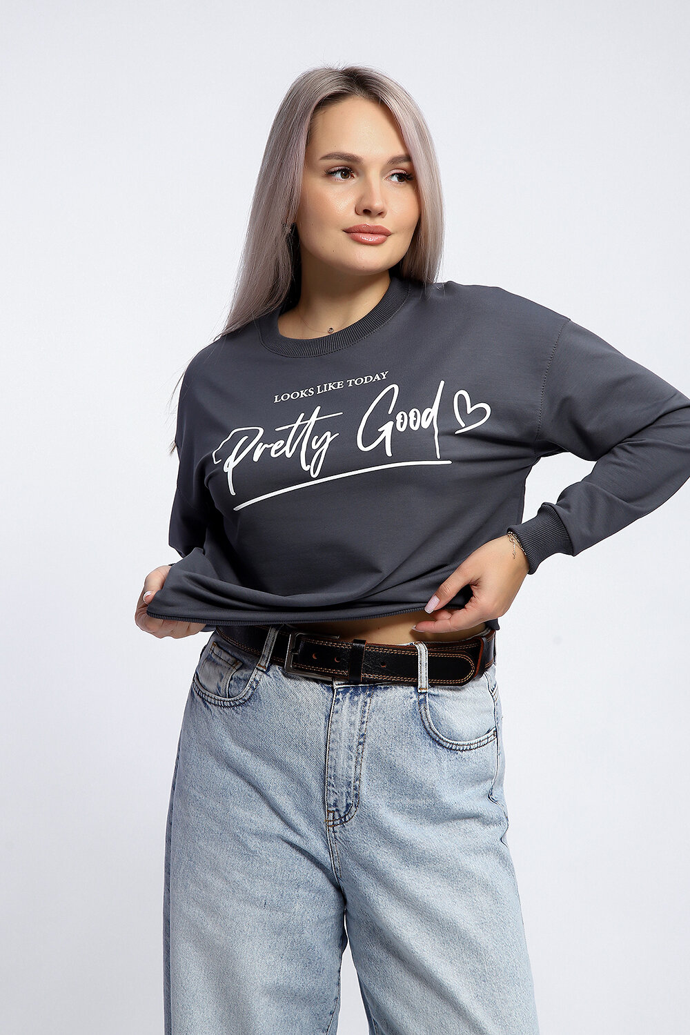 Натали Толстовка 581914 80048 темно-серый