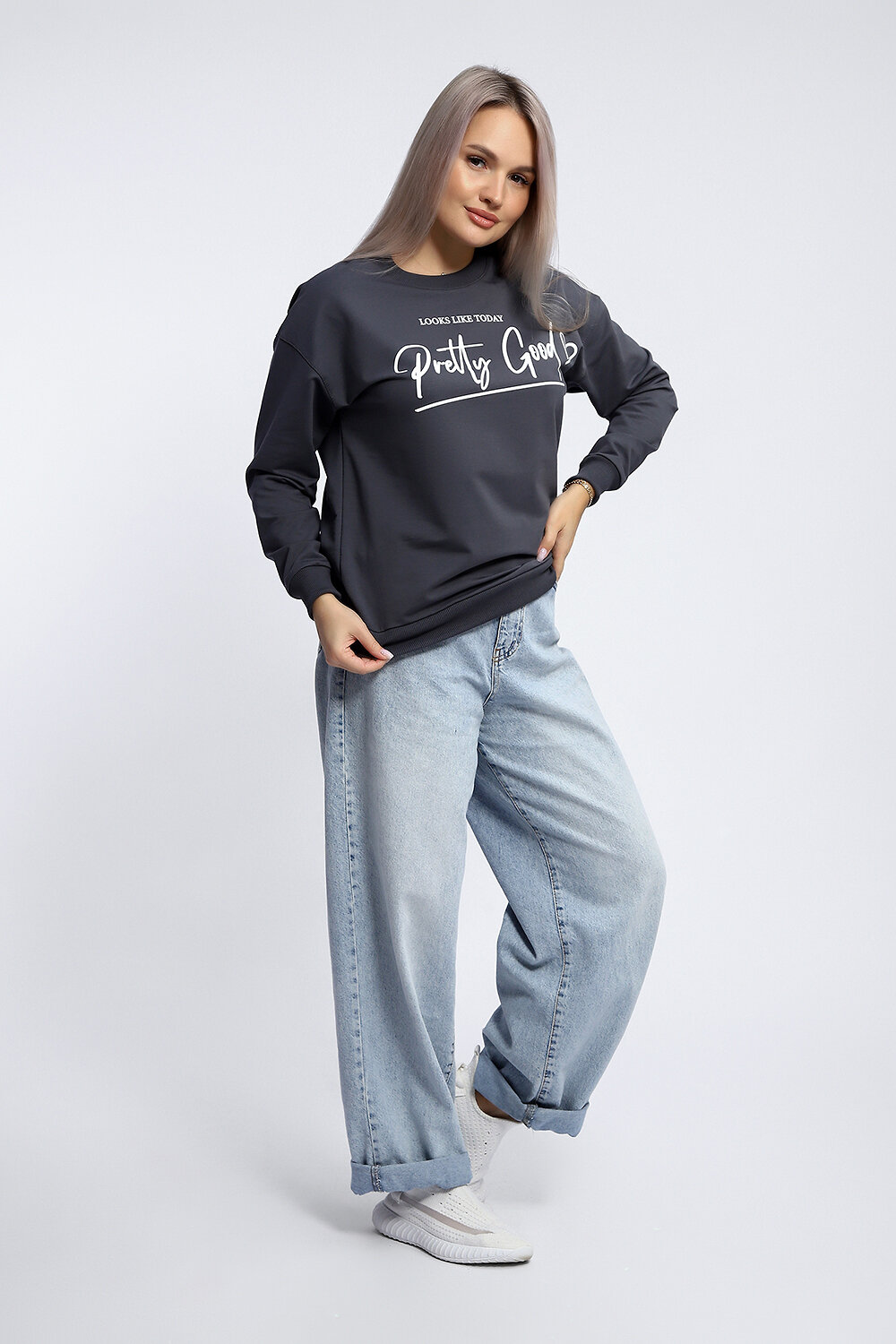 Натали Толстовка 581914 80048 темно-серый