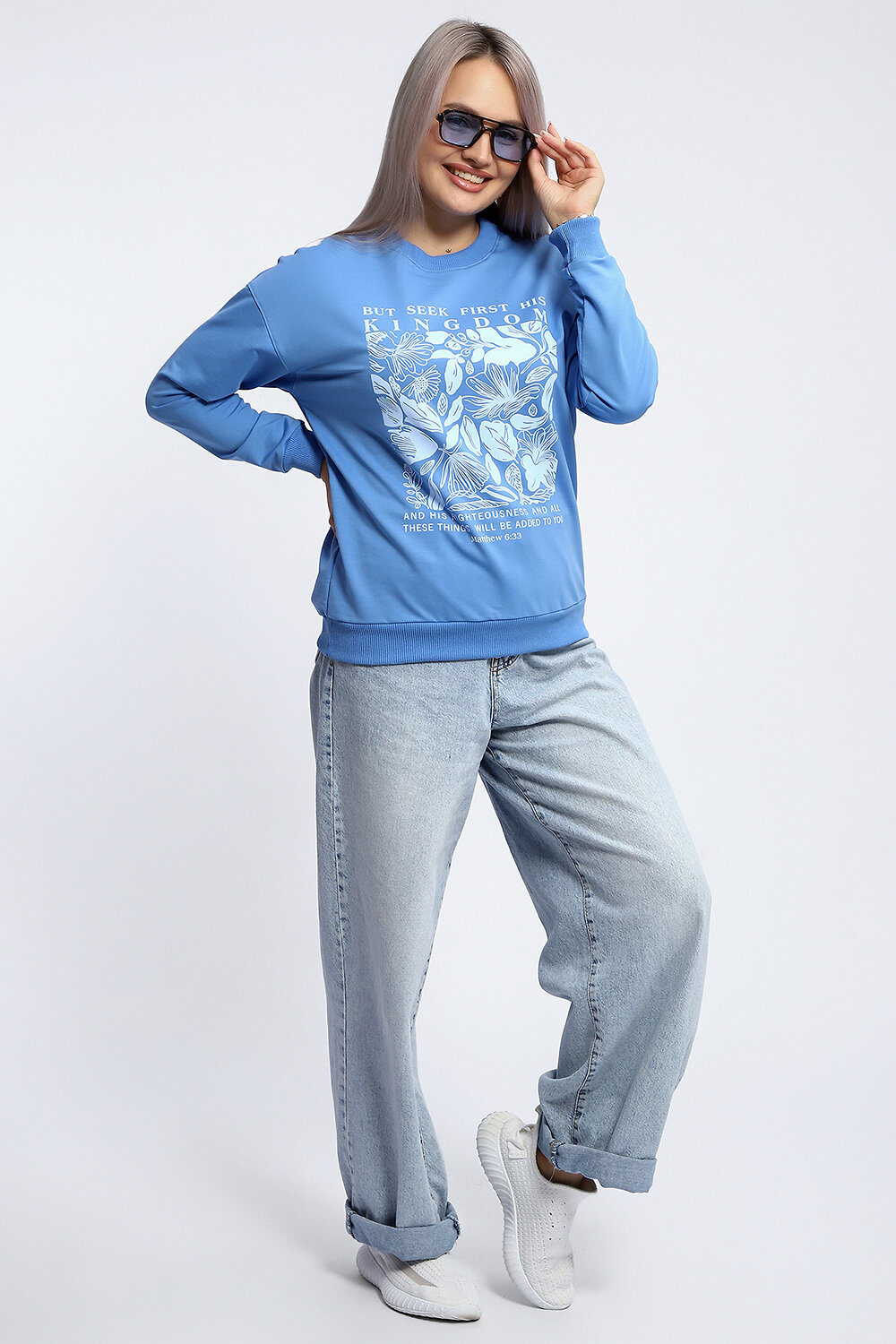 Натали Толстовка 581924 80047 голубой