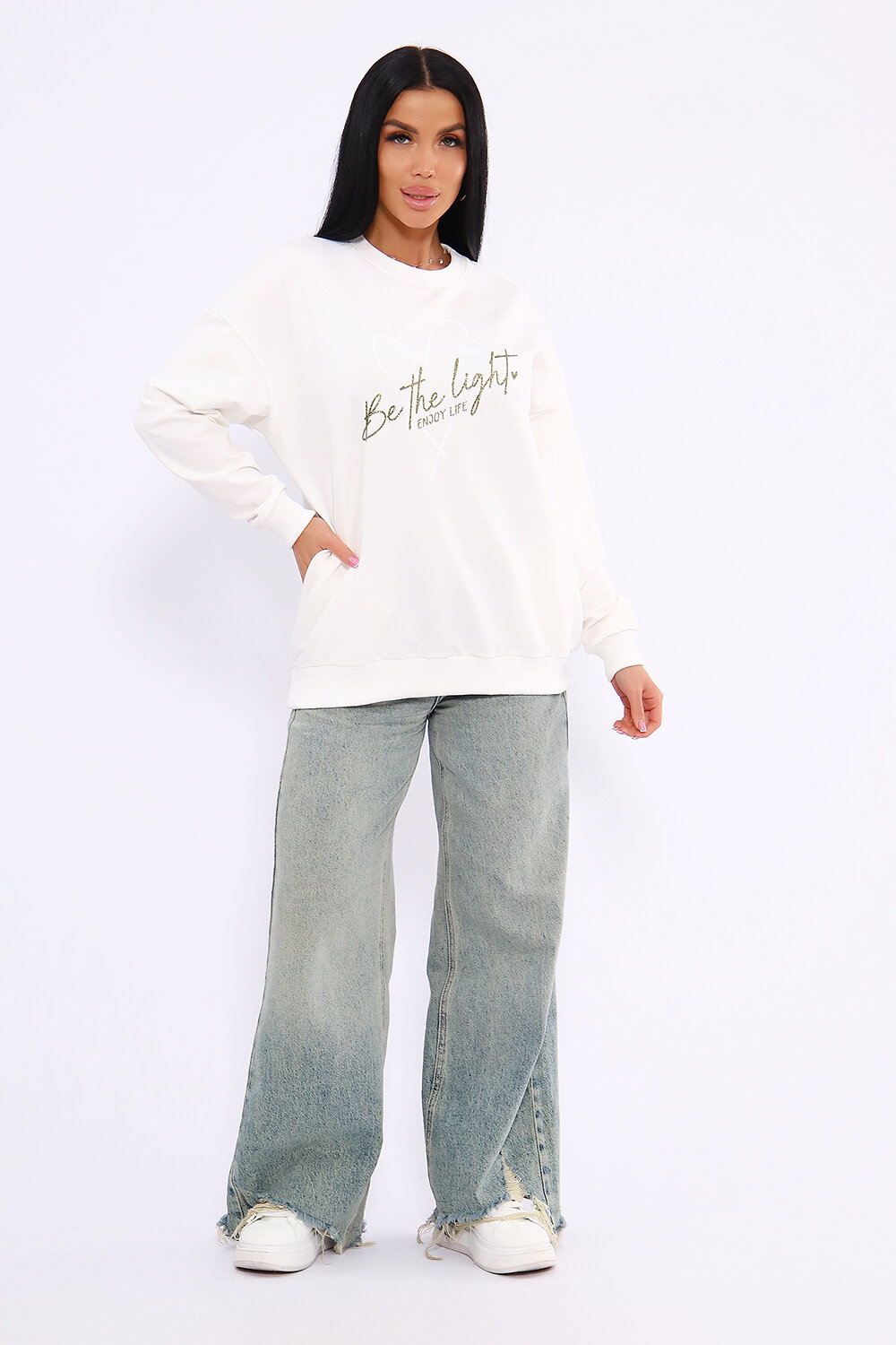 Натали Толстовка 581956 80040 молочный