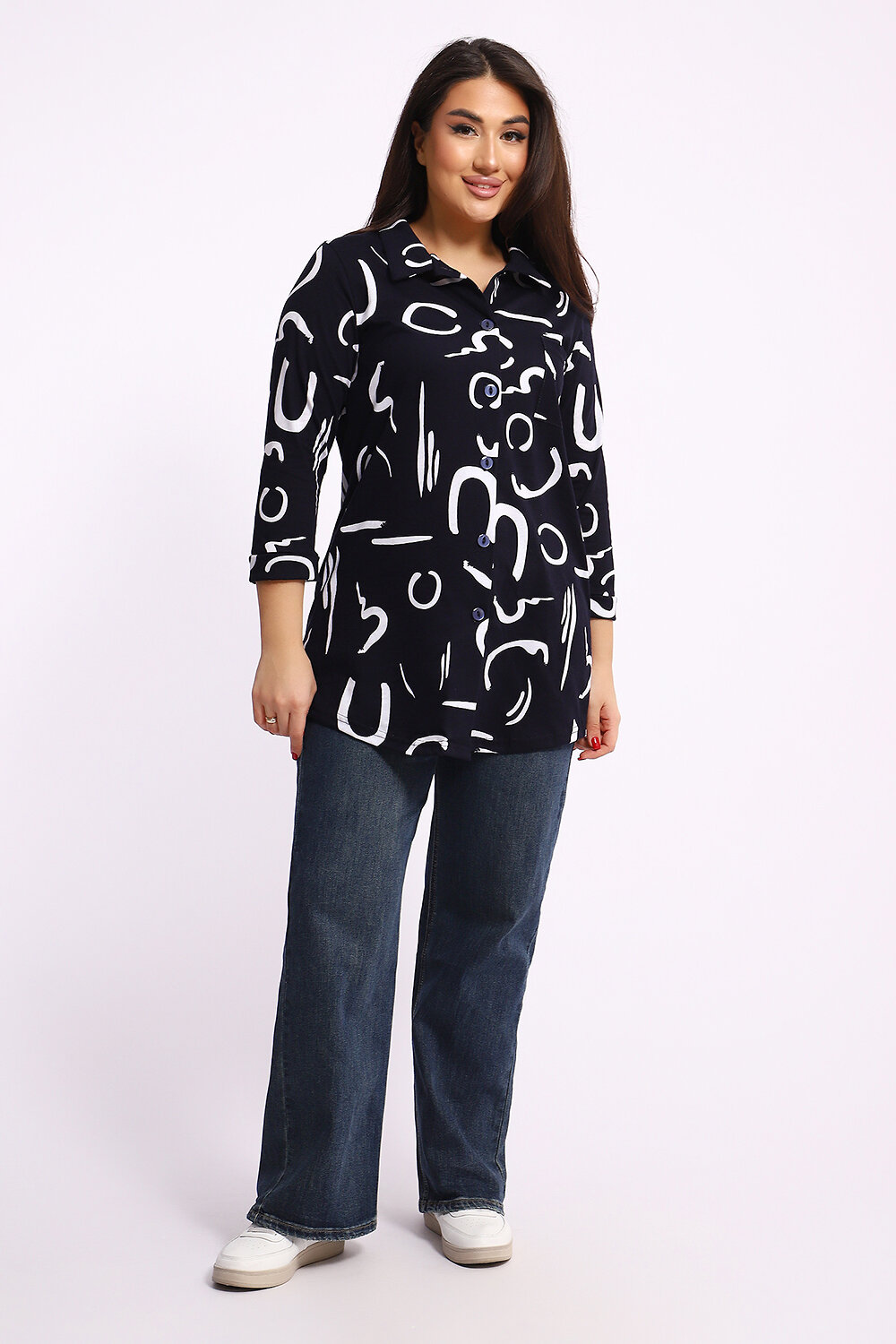 Натали Туника 581985 24231 чёрно-белый