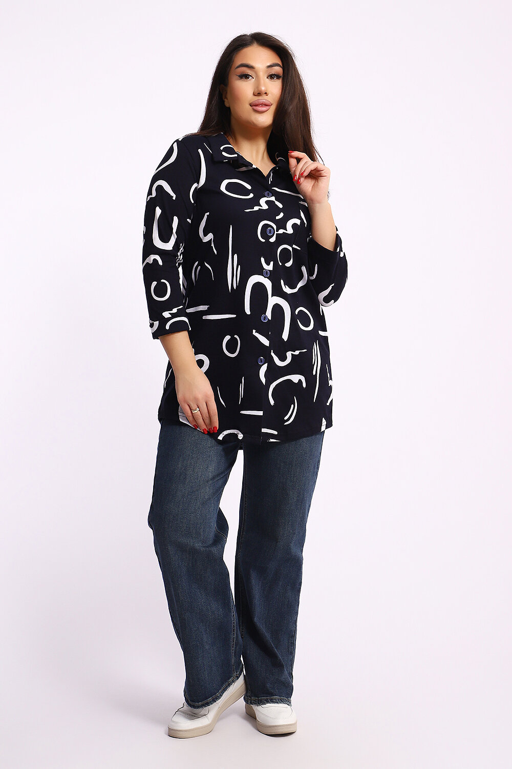 Натали Туника 581985 24231 чёрно-белый