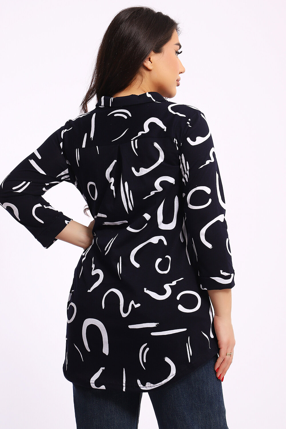 Натали Туника 581985 24231 чёрно-белый