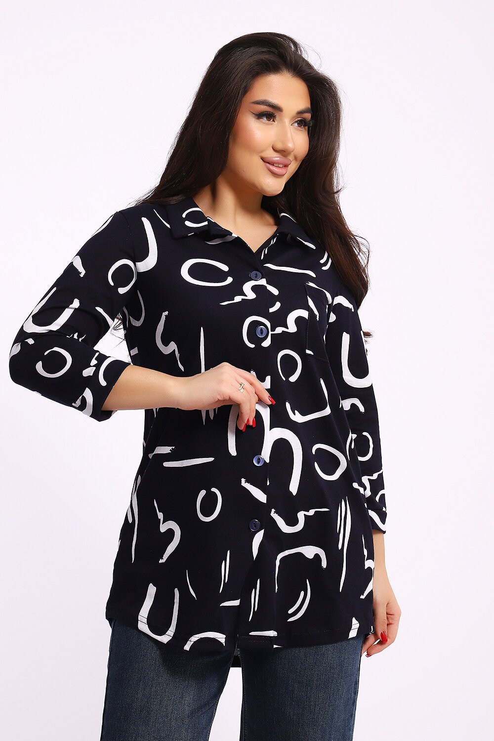 Натали Туника 581985 24231 чёрно-белый