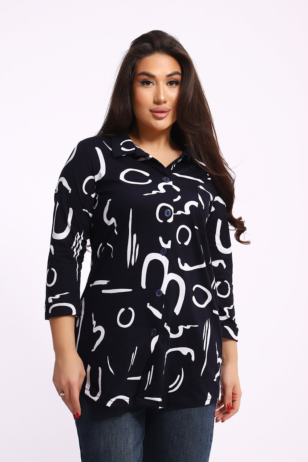 Натали Туника 581985 24231 чёрно-белый