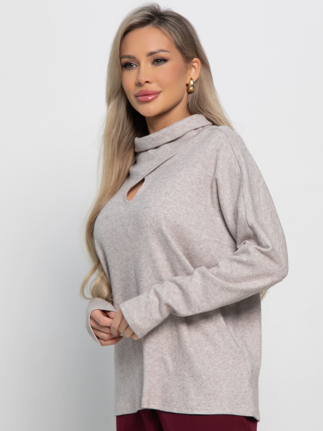 LT Collection Джемпер 582037 Б15160-1М бежевый