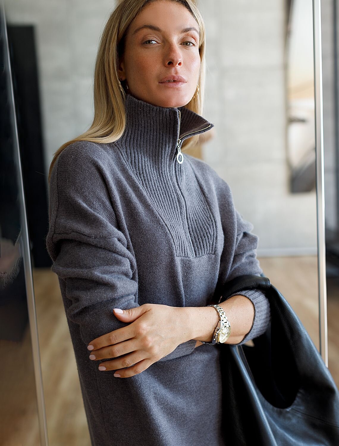 VILATTE Платье 582042 D32.050 серый меланж