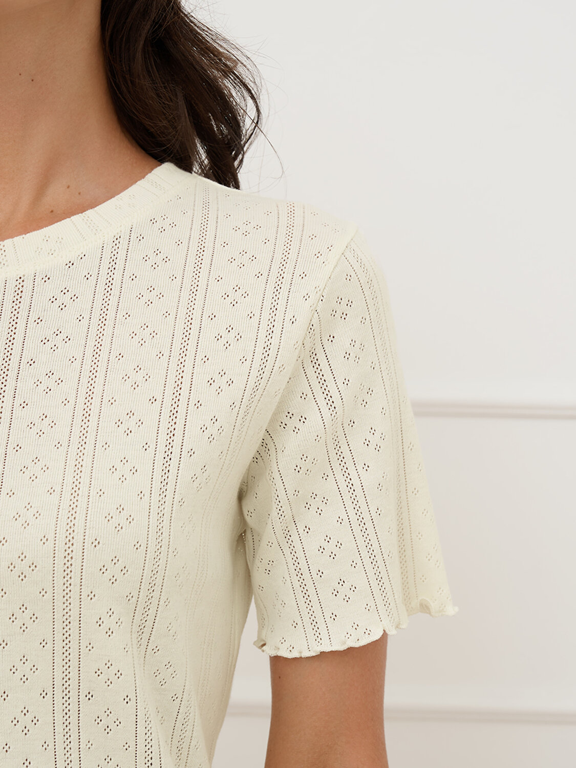 Omsa Пижама 582072 OmD 0260D POINTELLE Пижама женская (Футболка+Шорты с гульфиком), СО Avorio (Молочный)