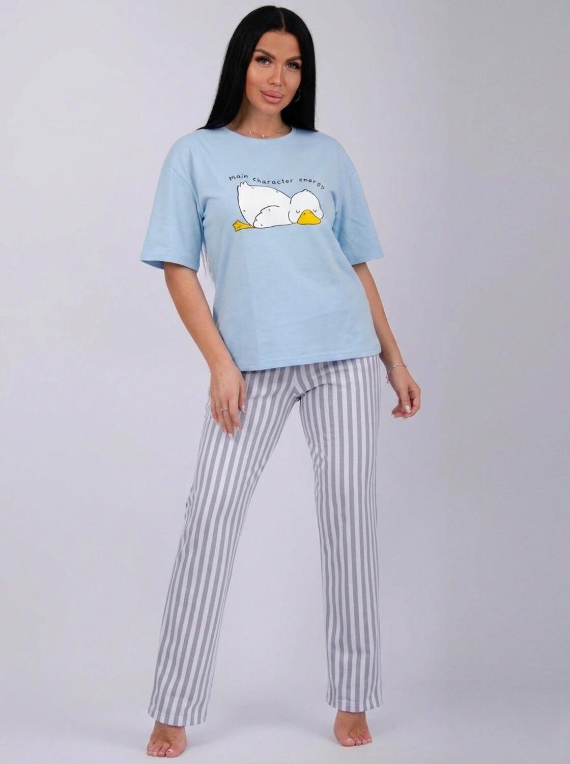 Malina Пижама 582133 3191 голубой/серо-белый